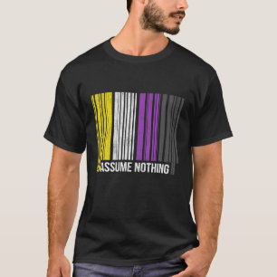 Non Binary Pride Flag Barcode Agender Genderfluid T-Shirt