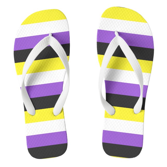Non-Binary Pride flag Jandals (Footbed)