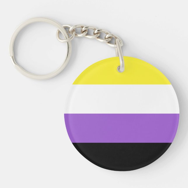 Non Binary Pride Flag Key Ring (Front)