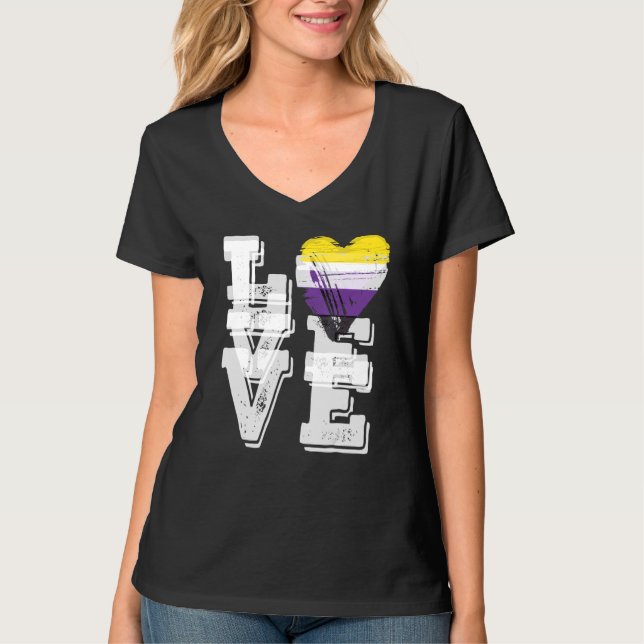 Non Binary Pride Flag Love Non Binary Flag 1 T-Shirt (Front)