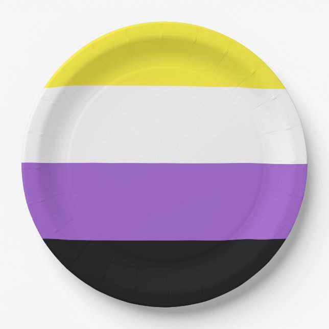 Non Binary Pride Flag Paper Plate (Front)