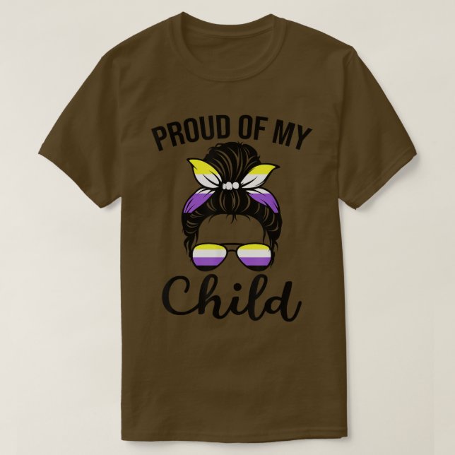 Non Binary Pride Flag Proud Dad Mum of My Child Me T-Shirt (Design Front)