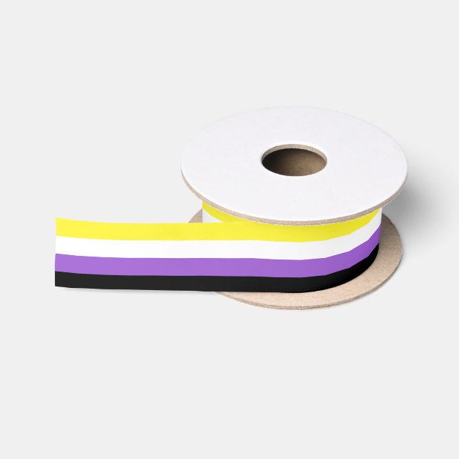 Non Binary Pride Flag Satin Ribbon (Spool)
