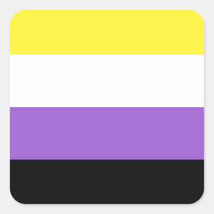 Non Binary Pride Flag Square Sticker