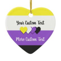 Non-binary pride flag with text ornament