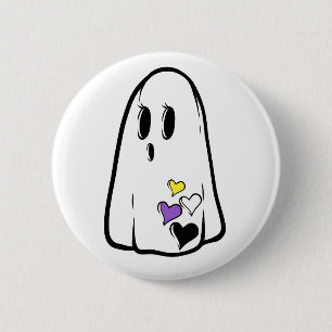 Non-Binary Pride Ghost 6 Cm Round Badge