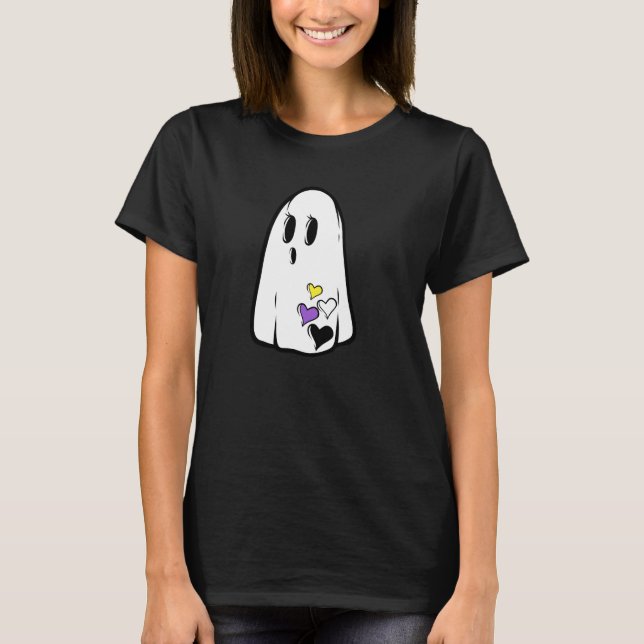 Non-Binary Pride Ghost T-Shirt (Front)