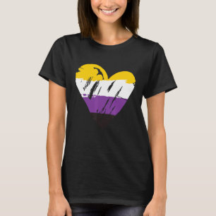 Non Binary Pride Heart Flag T-Shirt