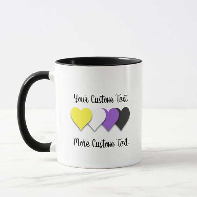 Non-binary pride hearts mug (Left)