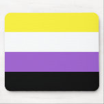 Non Binary Pride Mouse Pad<br><div class="desc">The non-binary flag was created in 2014 by activist Kye Rowan. Each stripe colour represents different types of non-binary identities: Yellow for people who identify outside of the gender binary, white for nonbinary people with multiple genders, purple for those with a mixture of both male and female genders, and black...</div>