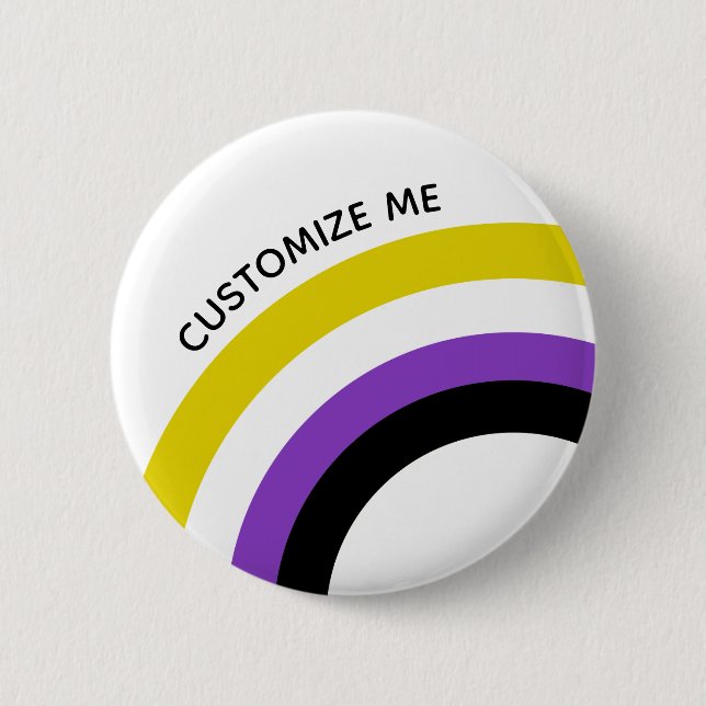 Non-Binary Rainbow Non Binary Flag Custom 6 Cm Round Badge (Front)