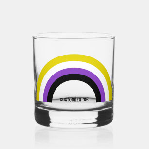 Non-Binary Rainbow Non Binary Pride Flag Whiskey Glass