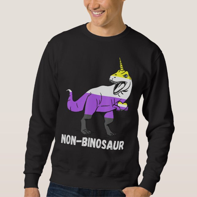 Non Binary Rex Unicorn Lgbtq Nonbinary Flag Gender Sweatshirt (Front)