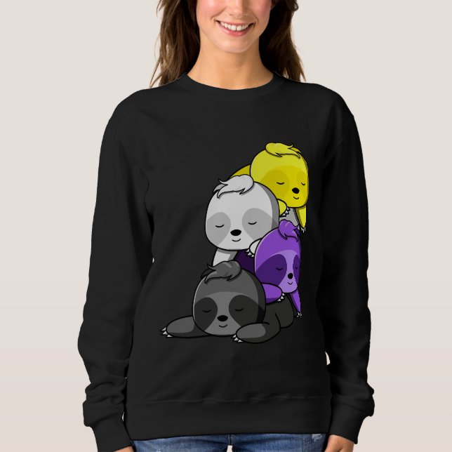 Non Binary Sloth Pile Sweatshirt (Front)