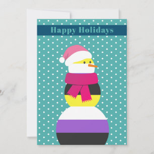 Non-binary snowman snowwoman christmas Card