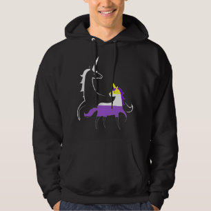 Non-Binary Unicorn Mama Mom LGBTQ Enby Non-Binary Hoodie