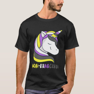 Non Binary Unicorn Smile LGBT Nonbinary Flag Gende T-Shirt