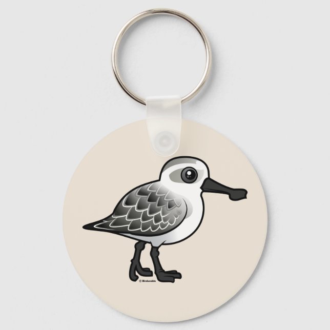 Non-breeding Spoon-billed Sandpiper Key Ring (Front)
