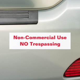 Non Commercial Use Bumper Sticker