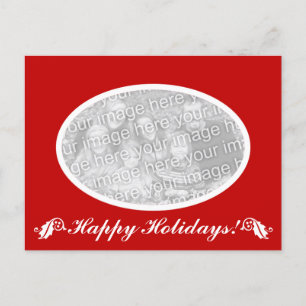 Non denominational Holiday oval photo postcard