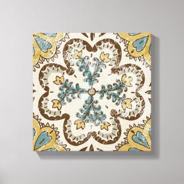 Non-Embellished Batik Square II Canvas Print (Front)
