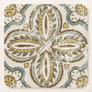 Non-Embellished Batik Square III Paper Coaster
