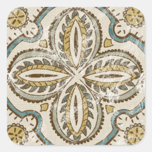 Non-Embellished Batik Square III Sticker