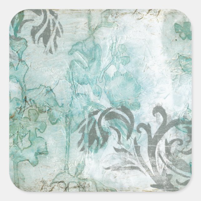 Non-Embellished Flower Spray III Square Sticker (Front)