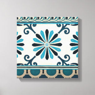 Non-Embellished Indigo Frieze II Canvas Print