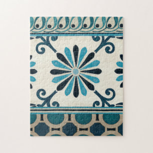 Non-Embellished Indigo Frieze II Jigsaw Puzzle