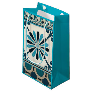 Non-Embellished Indigo Frieze II Small Gift Bag