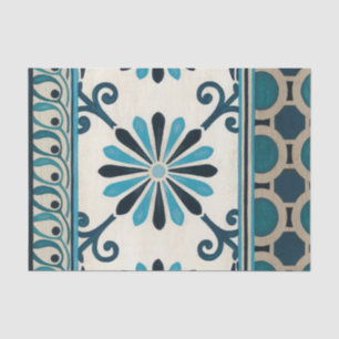 Non-Embellished Indigo Frieze II Tissue Paper