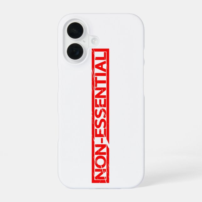 Non-essential Stamp iPhone 16 Case (Back)