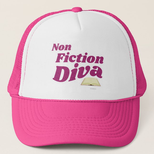  Non Fiction Diva Sassy Writing Design Logo Trucker Hat (Front)