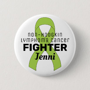 Non-Hodgkin Lymphoma Ribbon White Button