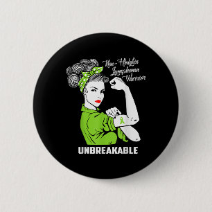 Non-hodgkin Lymphoma Warrior Unbreakable Awareness 6 Cm Round Badge