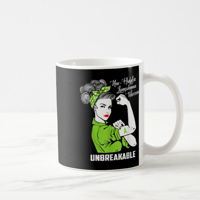 Non-hodgkin Lymphoma Warrior Unbreakable Awareness Coffee Mug (Right)
