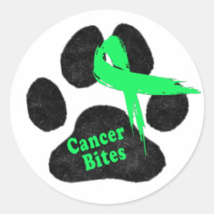 Non Hodgkin's Cancer Support Paw Print Classic Round Sticker