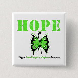 Non-Hodgkin's Hope Butterfly 15 Cm Square Badge