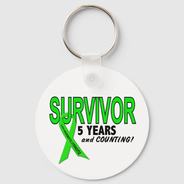Non-Hodgkins Lymphoma 5 Year Survivor Key Ring (Front)