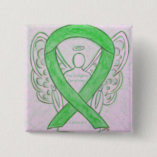 Non-Hodgkins Lymphoma Angel Lime Green Ribbon Pins
