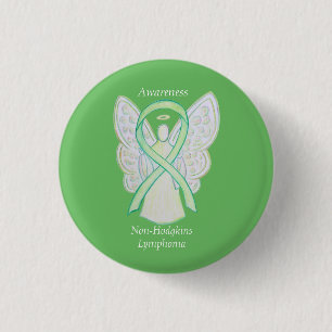 Non-Hodgkins Lymphoma Angel Lime Green Ribbon Pins