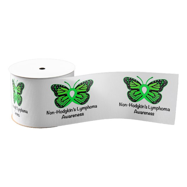 Non-Hodgkin's Lymphoma Awareness Butterfly 3" Grosgrain Ribbon (Spool)