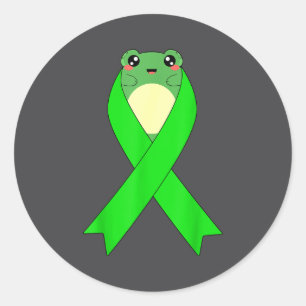 Non Hodgkins Lymphoma Awareness Kawaii Frog Green Classic Round Sticker