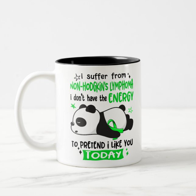 Non-Hodgkin's Lymphoma Awareness Month Ribbon Gift Two-Tone Coffee Mug (Left)
