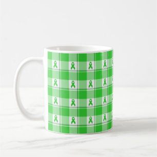 Non-Hodgkin's Lymphoma Awareness Plaid Lime Green Coffee Mug