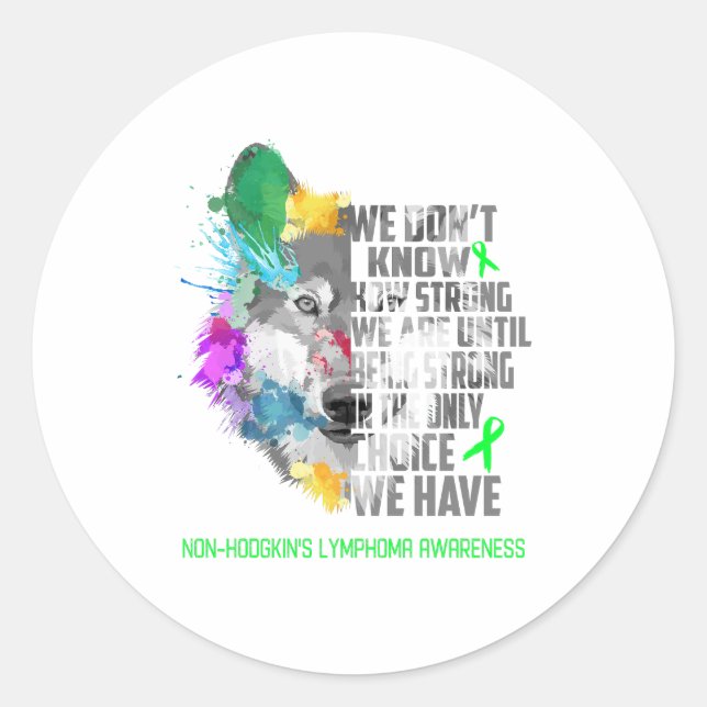 Non-Hodgkin's Lymphoma Awareness Ribbon Support Gi Classic Round Sticker (Front)