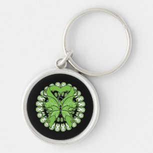Non-Hodgkins Lymphoma Butterfly Circle of Ribbons Key Ring