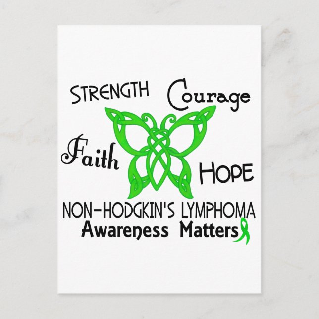 Non-Hodgkins Lymphoma Celtic Butterfly 3 Postcard (Front)