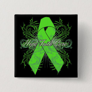 Non-Hodgkins Lymphoma Flourish Hope Faith Cure 15 Cm Square Badge